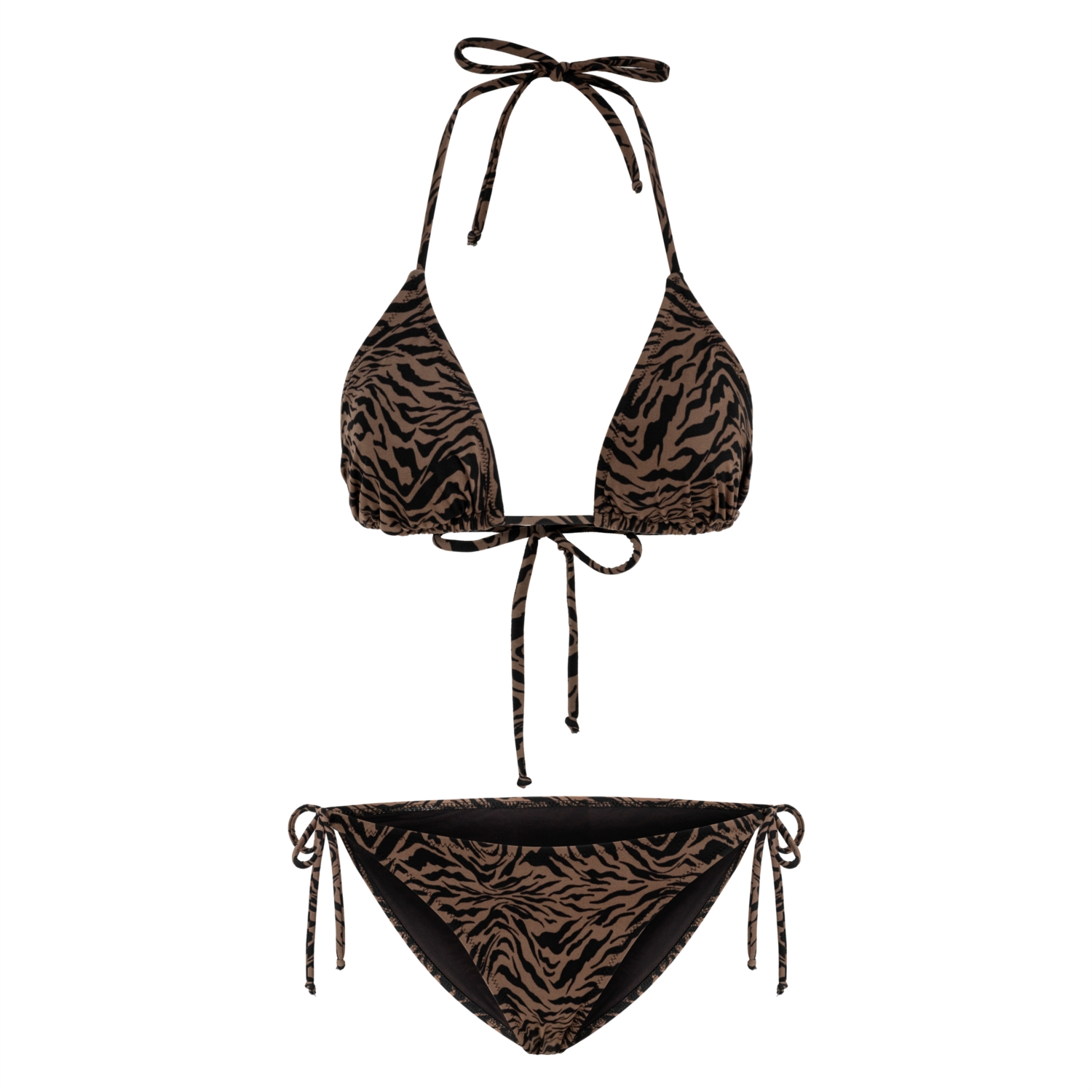 ZEBRA DESENLİ ÜÇGEN BİKİNİ ÜSTÜ