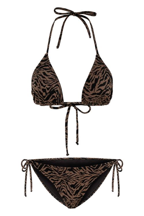  ZEBRA DESENLİ ÜÇGEN BİKİNİ ÜSTÜ