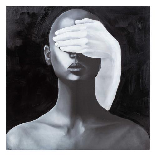 ABSTRACT WOMEN IN BLACK YAĞLI BOYA TABLO 120X120CM