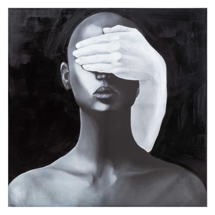 ABSTRACT WOMEN IN BLACK YAĞLI BOYA TABLO 120X120CM