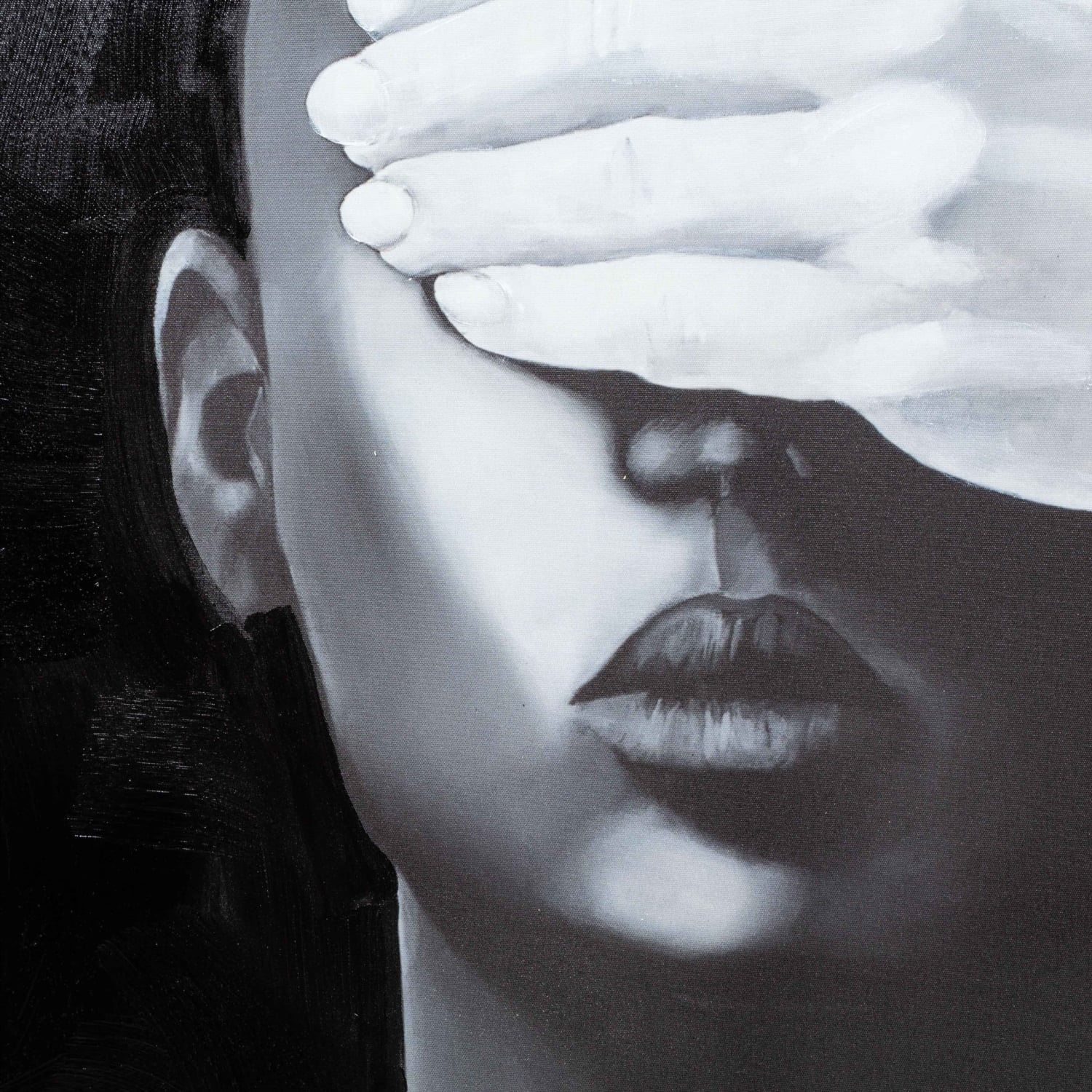 ABSTRACT WOMEN IN BLACK YAĞLI BOYA TABLO 120X120CM