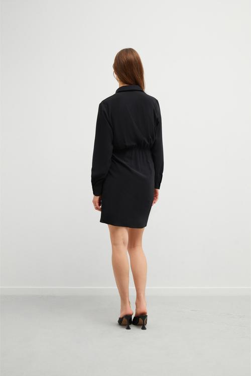  KRUVAZE MİNİ GÖMLEK ELBİSE