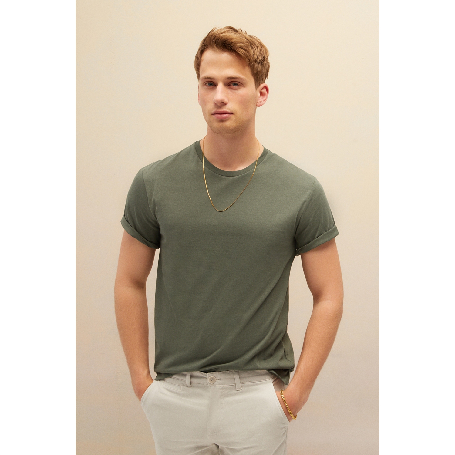 PAMUKLU BİSİKLET YAKA BASIC T-SHIRT