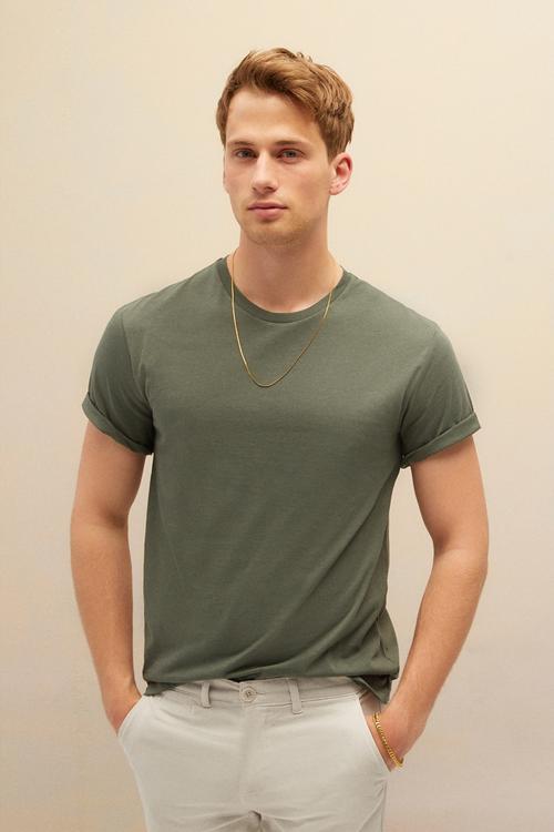  PAMUKLU BİSİKLET YAKA BASIC T-SHIRT