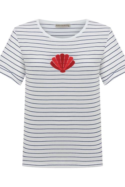  ÇİZGİLİ BİSİKLET YAKA T-SHIRT