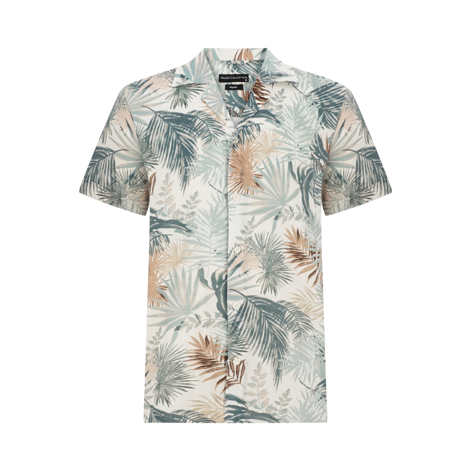 EGZOTİK DESENLİ KISA KOLLU REGULAR FIT GÖMLEK