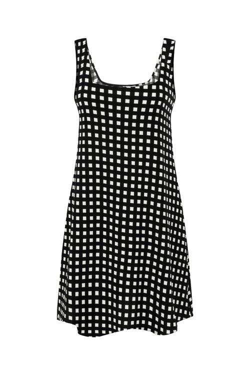  PÖTİKARELİ A FORM MİNİ ELBİSE