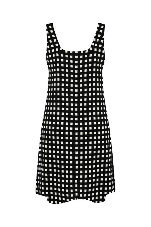  PÖTİKARELİ A FORM MİNİ ELBİSE