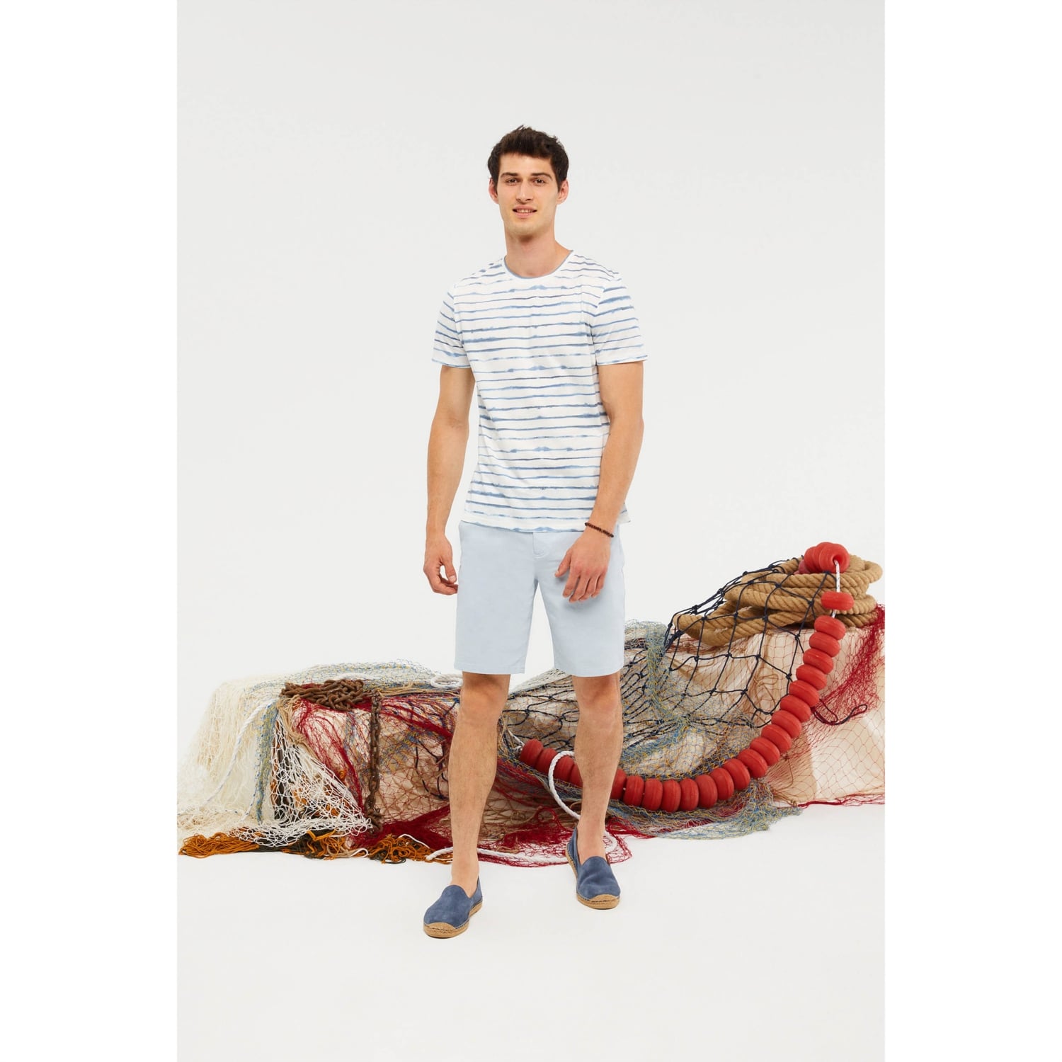 ÇİZGİLİ BİSİKLET YAKA T-SHIRT