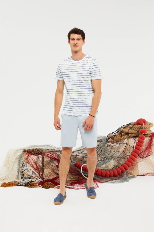  ÇİZGİLİ BİSİKLET YAKA T-SHIRT