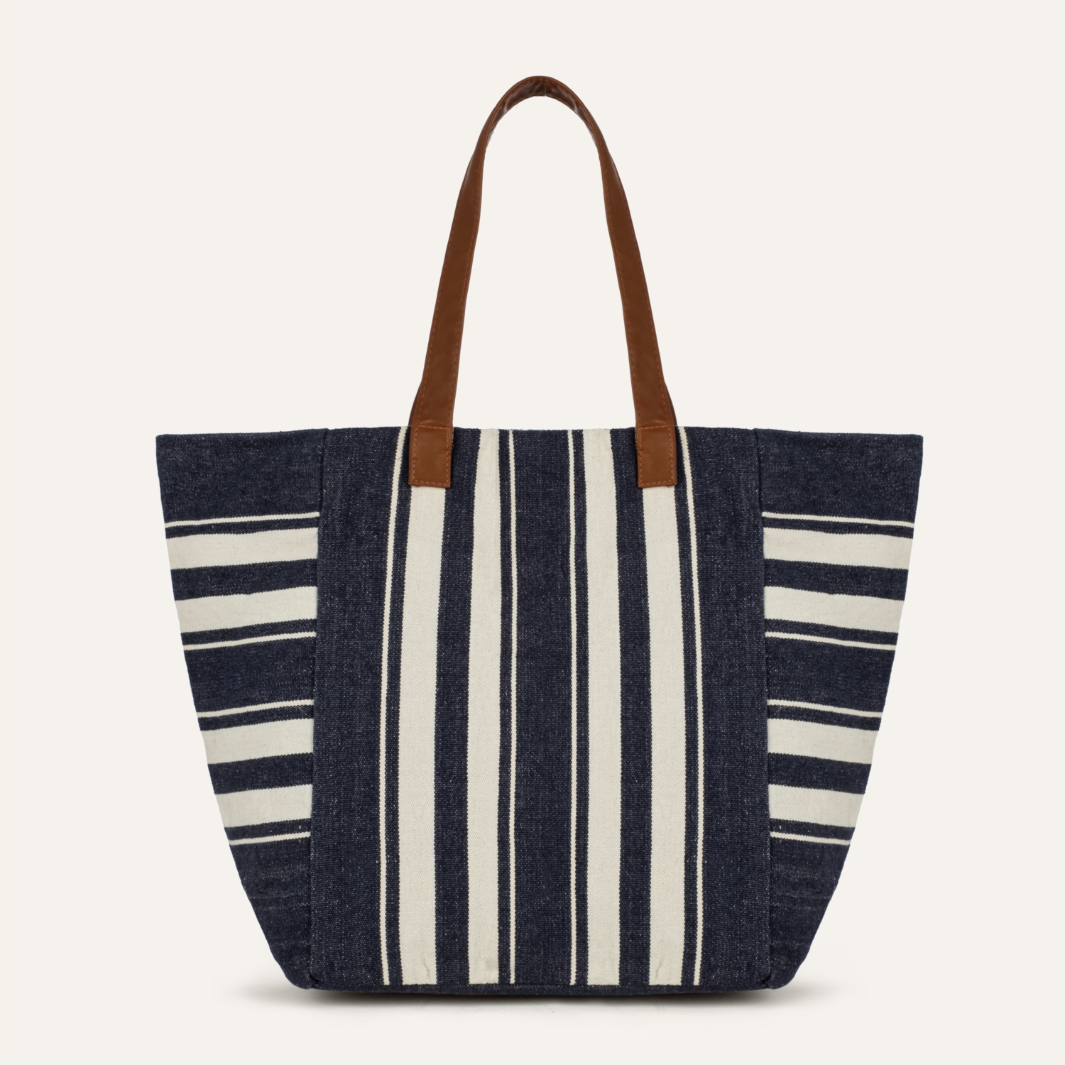 ÇİZGİLİ KANVAS OMUZ ÇANTASI