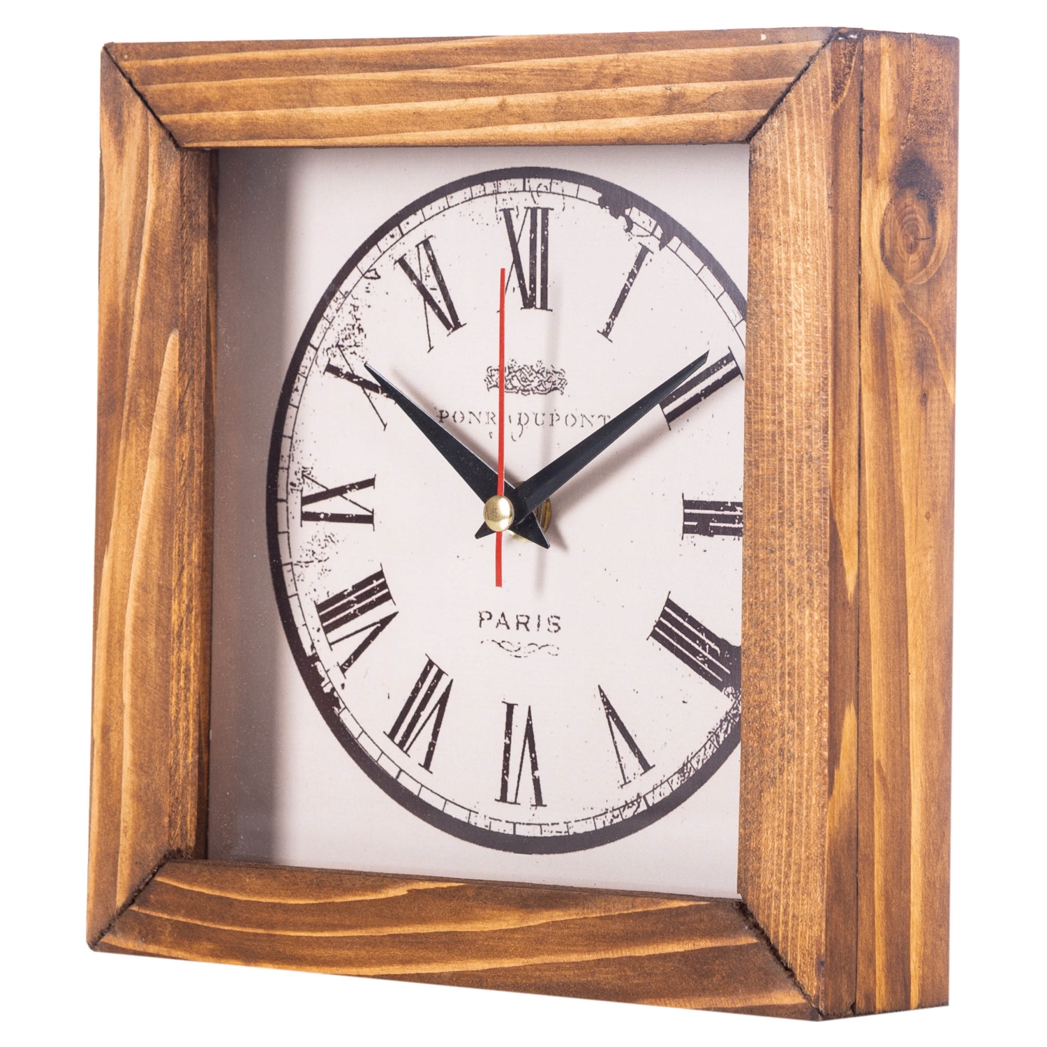 BORRA AHŞAP MASA SAATİ 20X20 CM