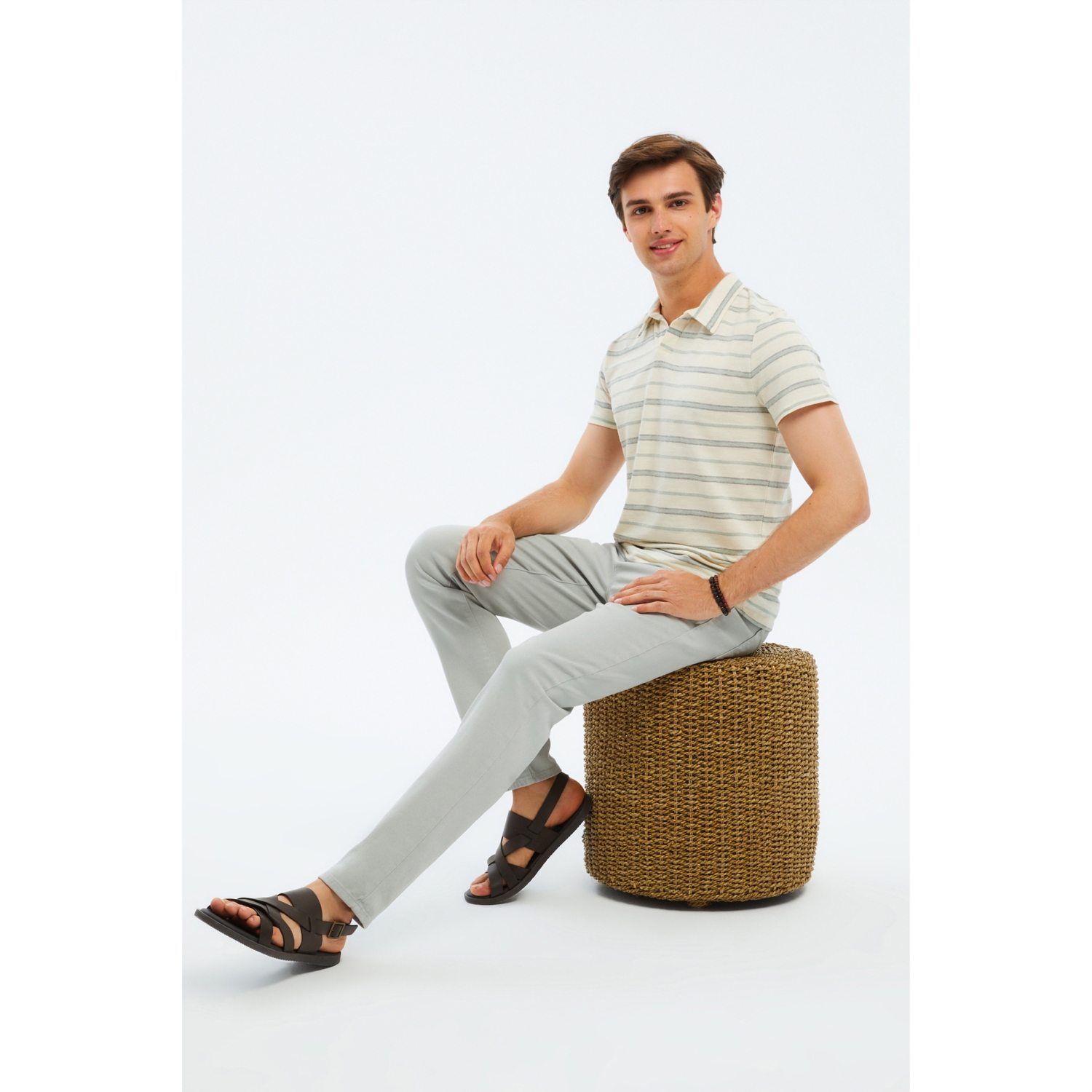 ÇİZGİLİ POLO YAKA KISA KOLLU T-SHIRT