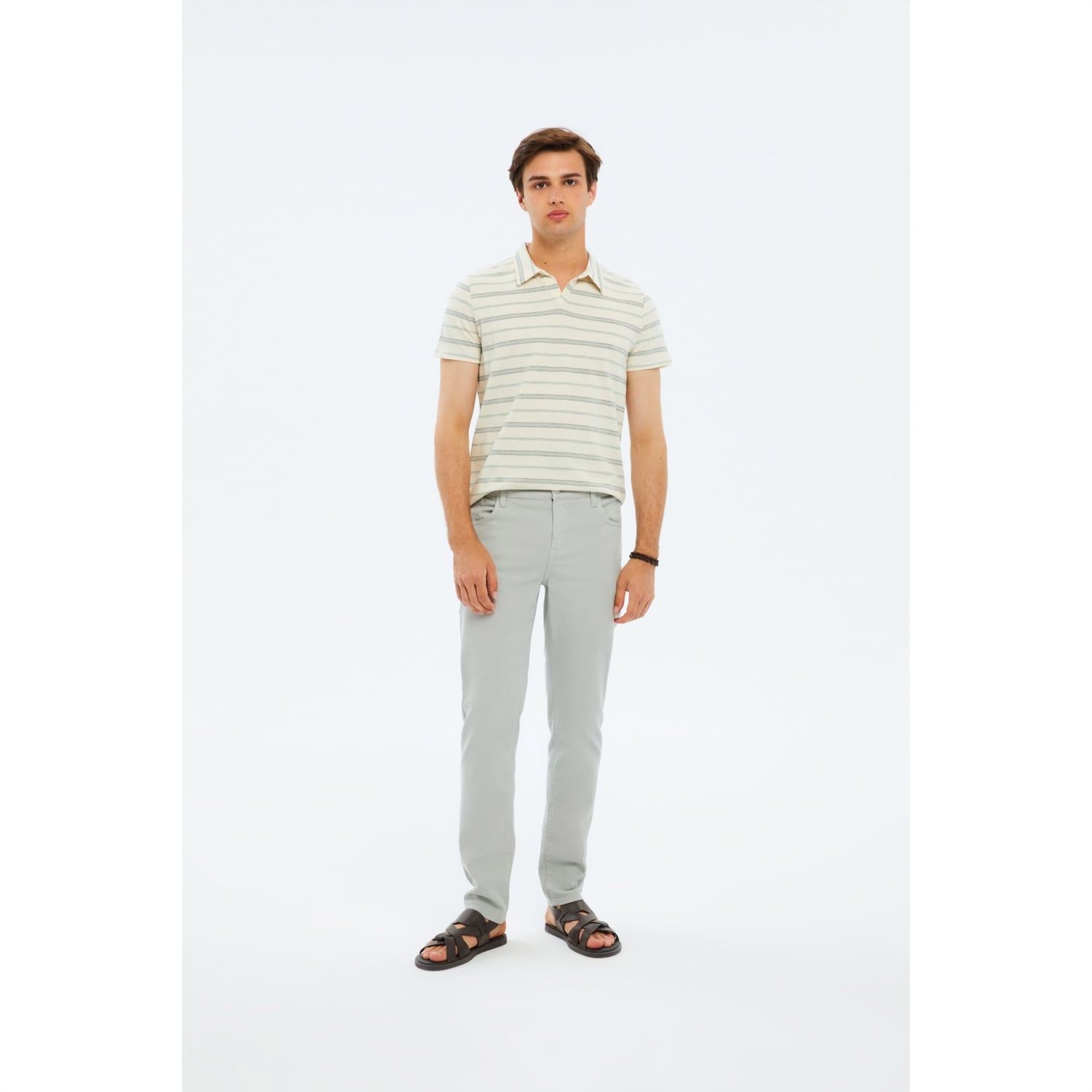 ÇİZGİLİ POLO YAKA KISA KOLLU T-SHIRT