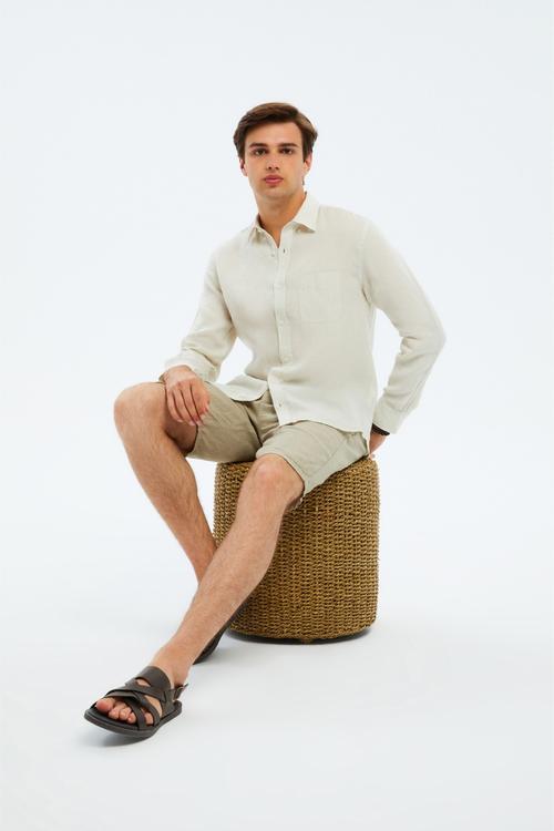  REGULAR FIT KETEN GÖMLEK