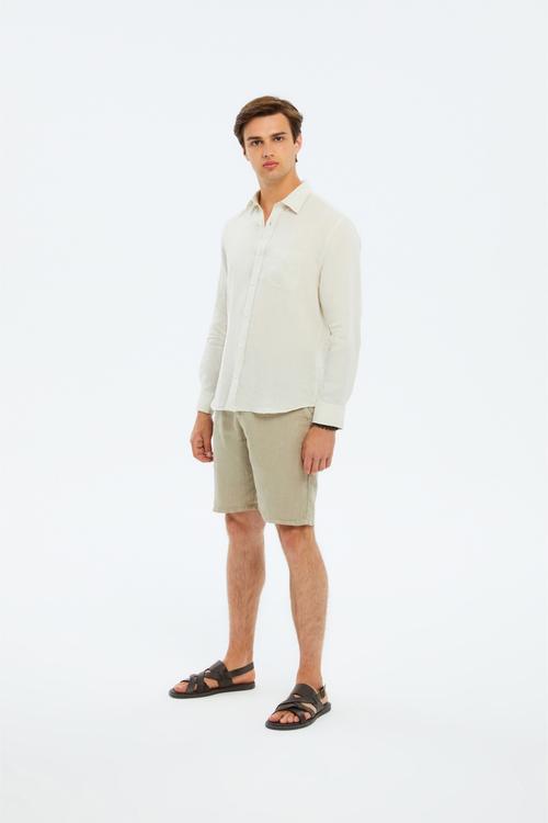  REGULAR FIT KETEN GÖMLEK