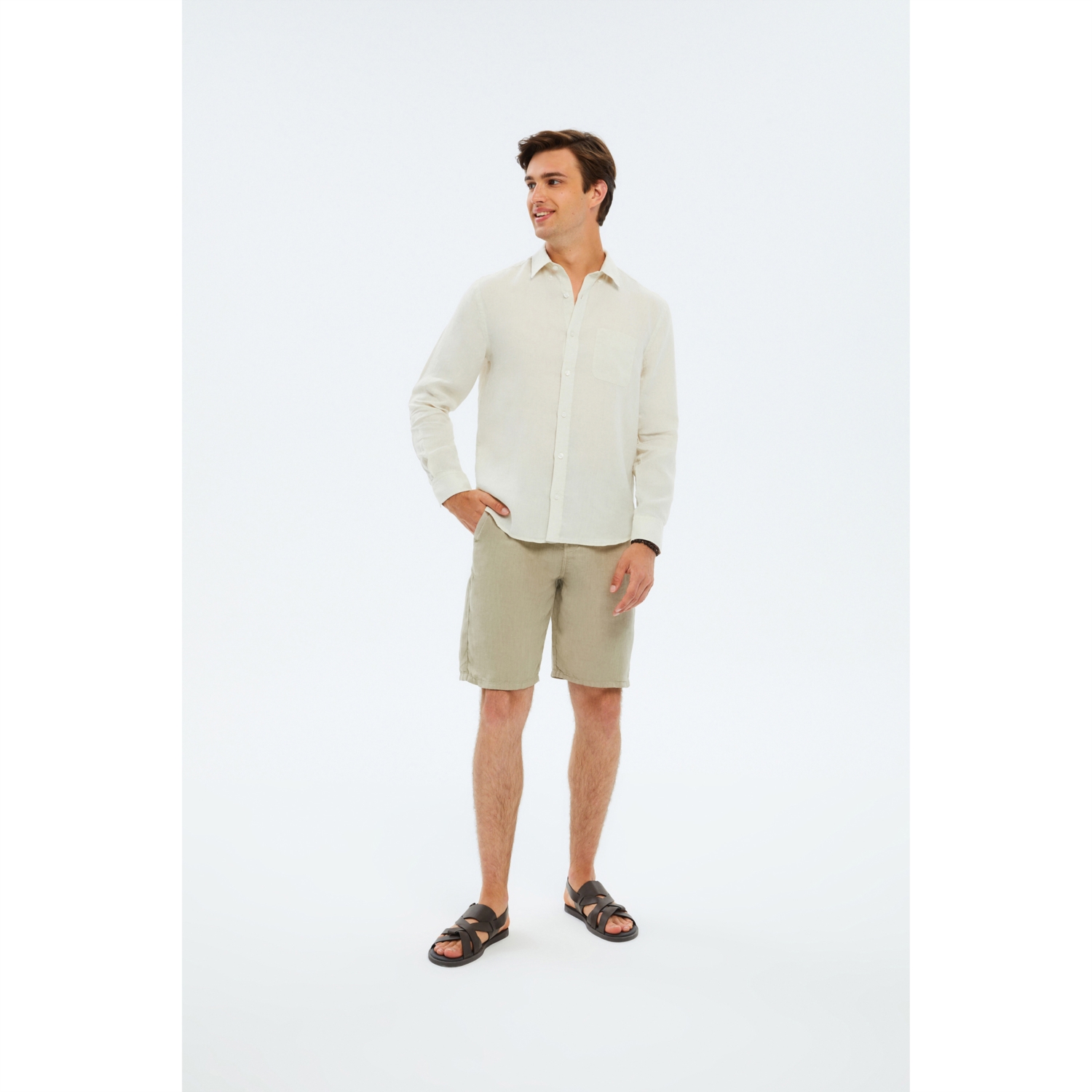 REGULAR FIT KETEN GÖMLEK