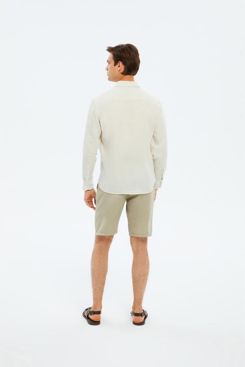  REGULAR FIT KETEN GÖMLEK