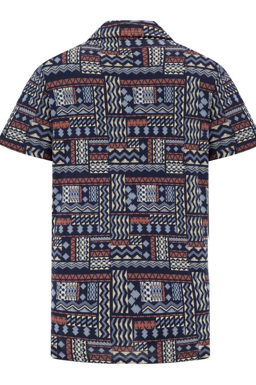  ETNİK DESENLİ KISA KOLLU REGULAR FIT GÖMLEK