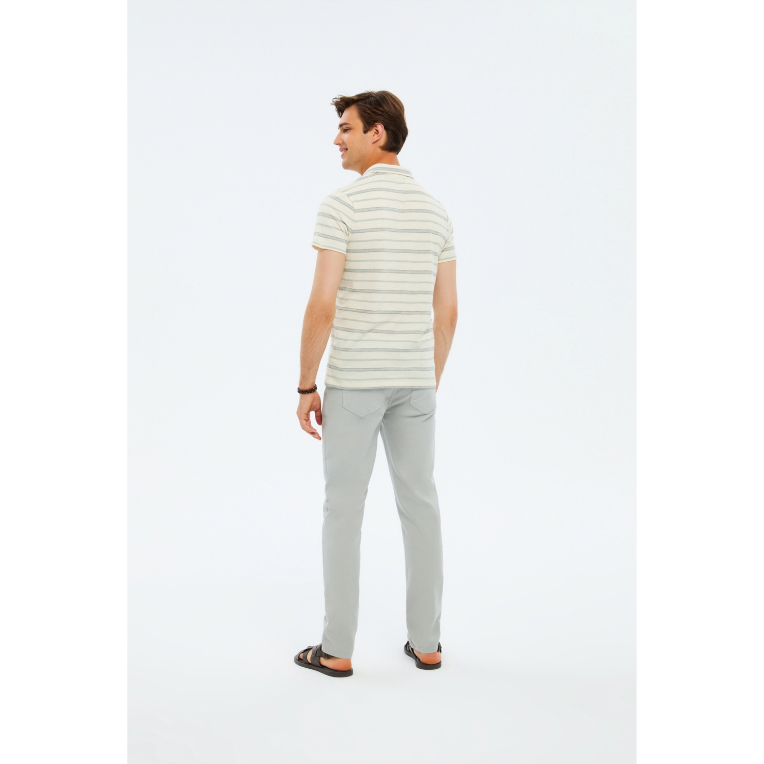 ÇİZGİLİ POLO YAKA KISA KOLLU T-SHIRT