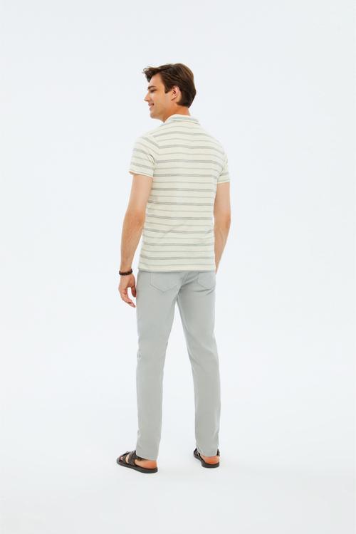  ÇİZGİLİ POLO YAKA KISA KOLLU T-SHIRT