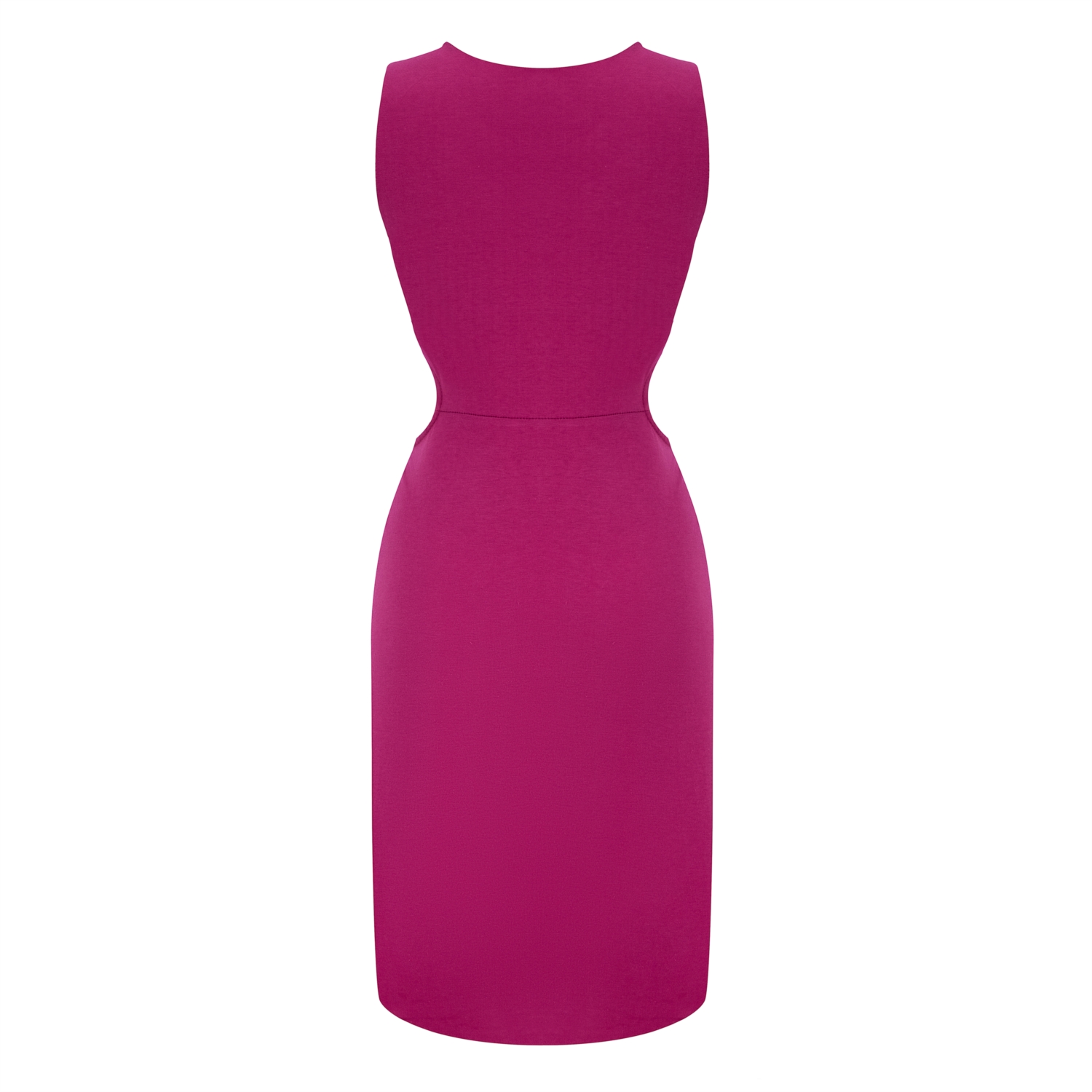 BELİ TOKALI CUT OUT KOLSUZ MİNİ ELBİSE