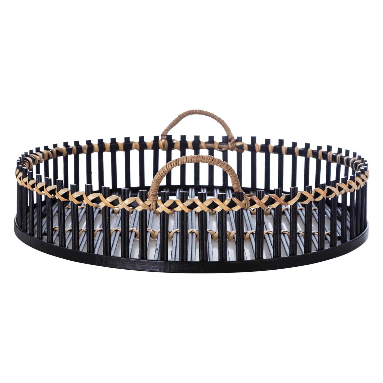 SHIZEN BAMBOO SİYAH DEKORATİF TEPSİ 46 CM