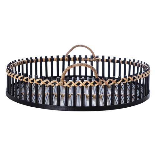  SHIZEN BAMBOO SİYAH DEKORATİF TEPSİ 46 CM