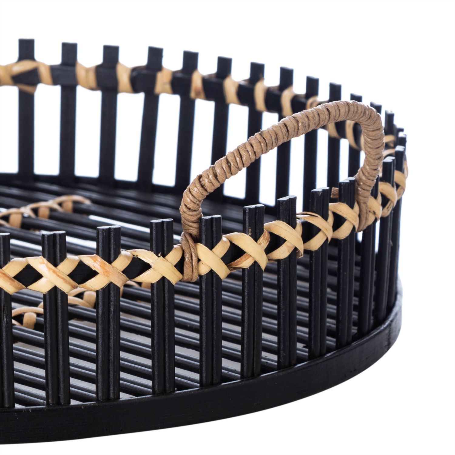 SHIZEN BAMBOO SİYAH DEKORATİF TEPSİ 46 CM