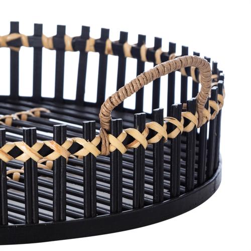  SHIZEN BAMBOO SİYAH DEKORATİF TEPSİ 46 CM