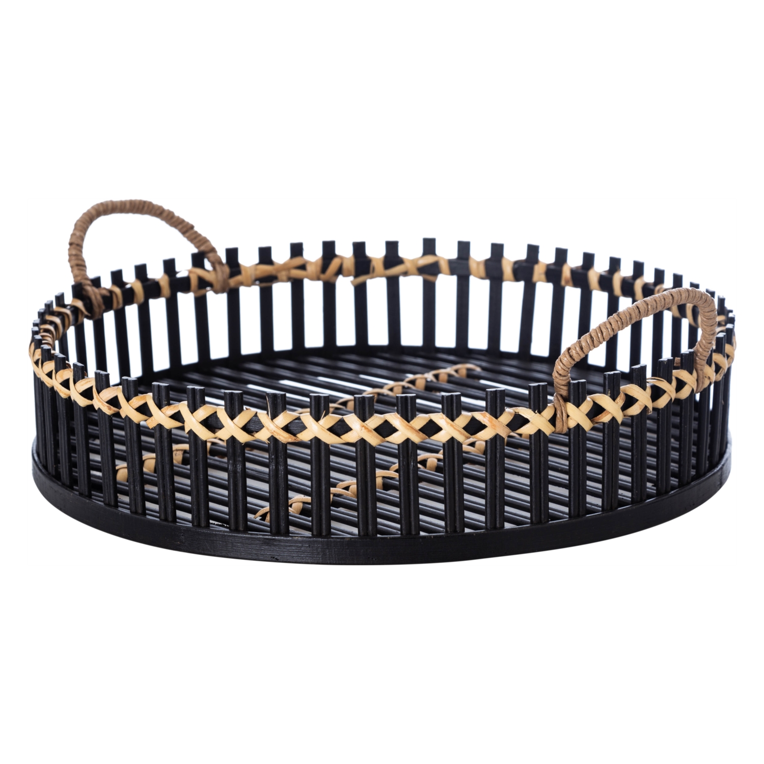 SHIZEN BAMBOO SİYAH DEKORATİF TEPSİ 46 CM