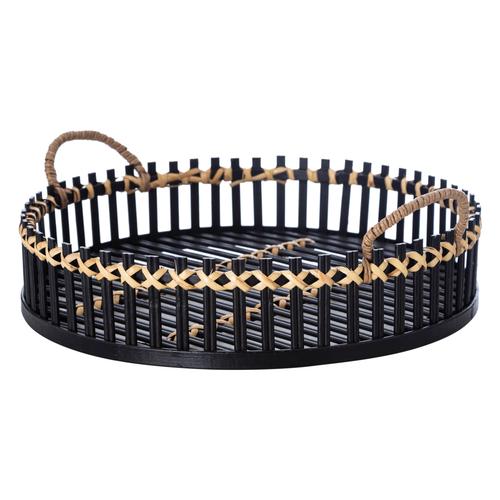  SHIZEN BAMBOO SİYAH DEKORATİF TEPSİ 46 CM