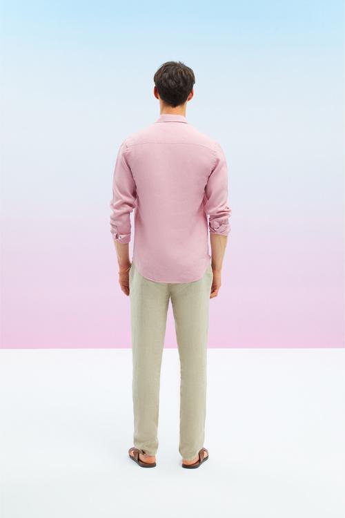  SLIM FIT KETEN GÖMLEK