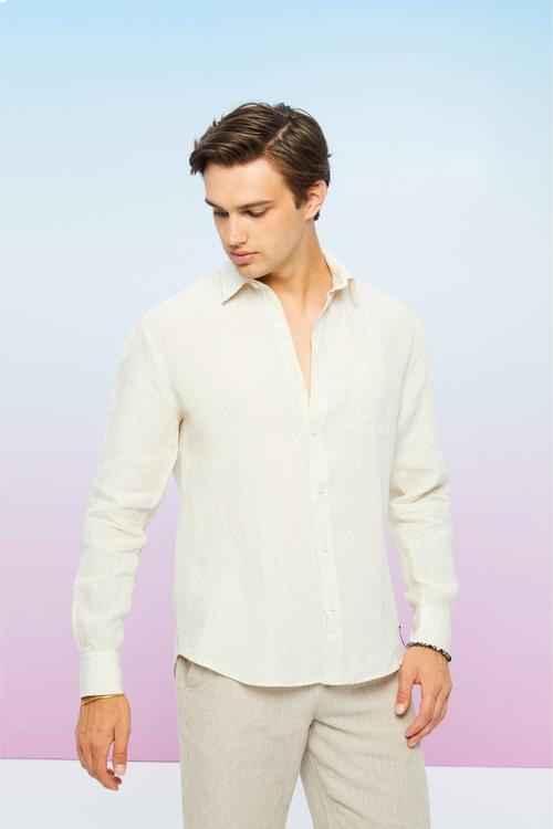  REGULAR FIT KETEN GÖMLEK