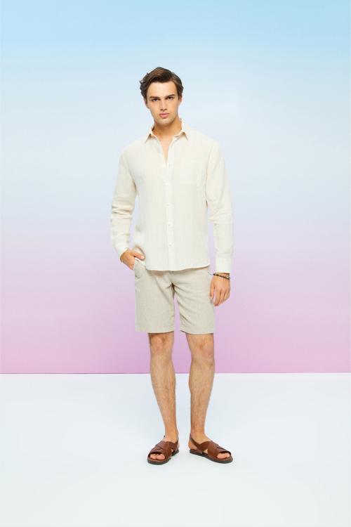  REGULAR FIT KETEN GÖMLEK