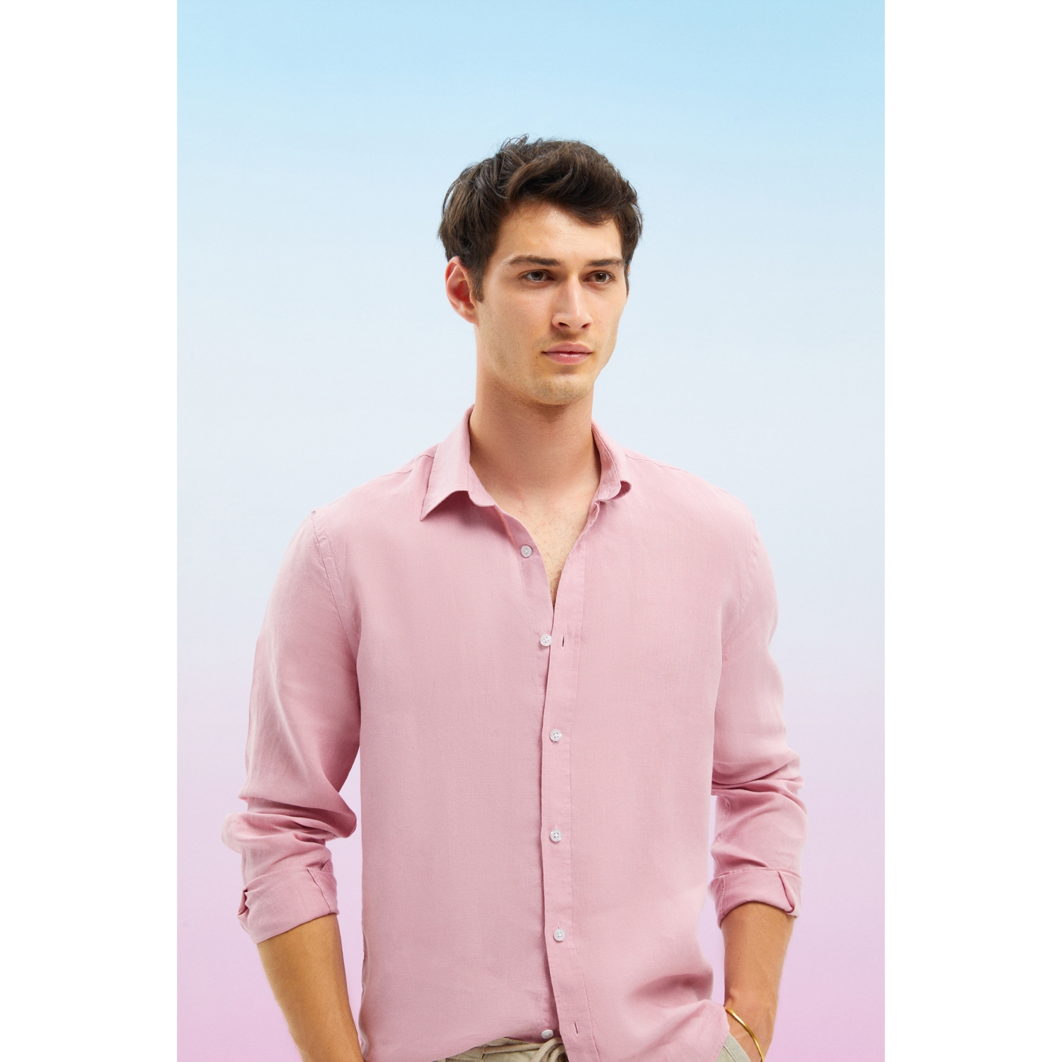 SLIM FIT KETEN GÖMLEK