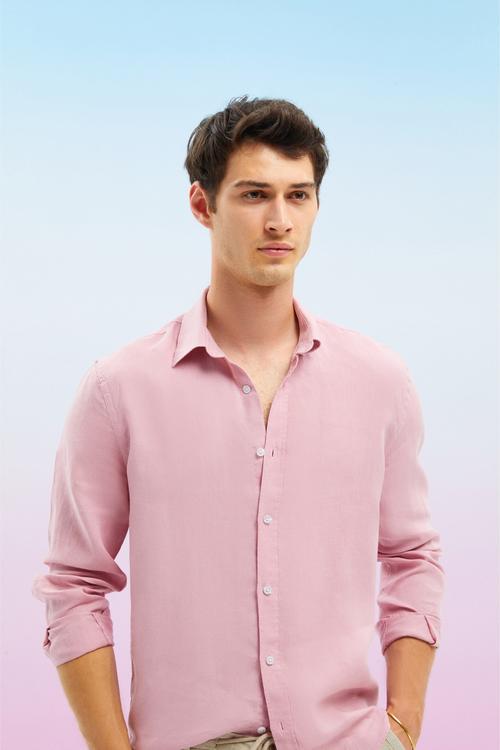  SLIM FIT KETEN GÖMLEK