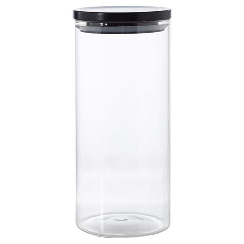  MODERN BOROSILIKAT CAM KAVANOZ 1400 CC SİYAH