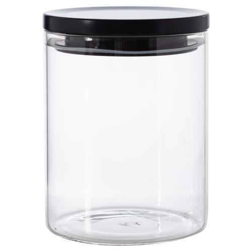  MODERN BOROSILIKAT CAM KAVANOZ  680 CC SİYAH