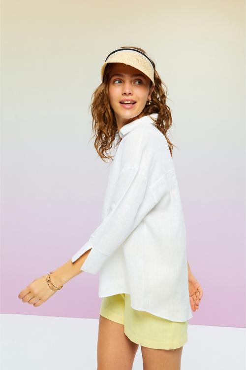  REGULAR FIT KETEN GÖMLEK