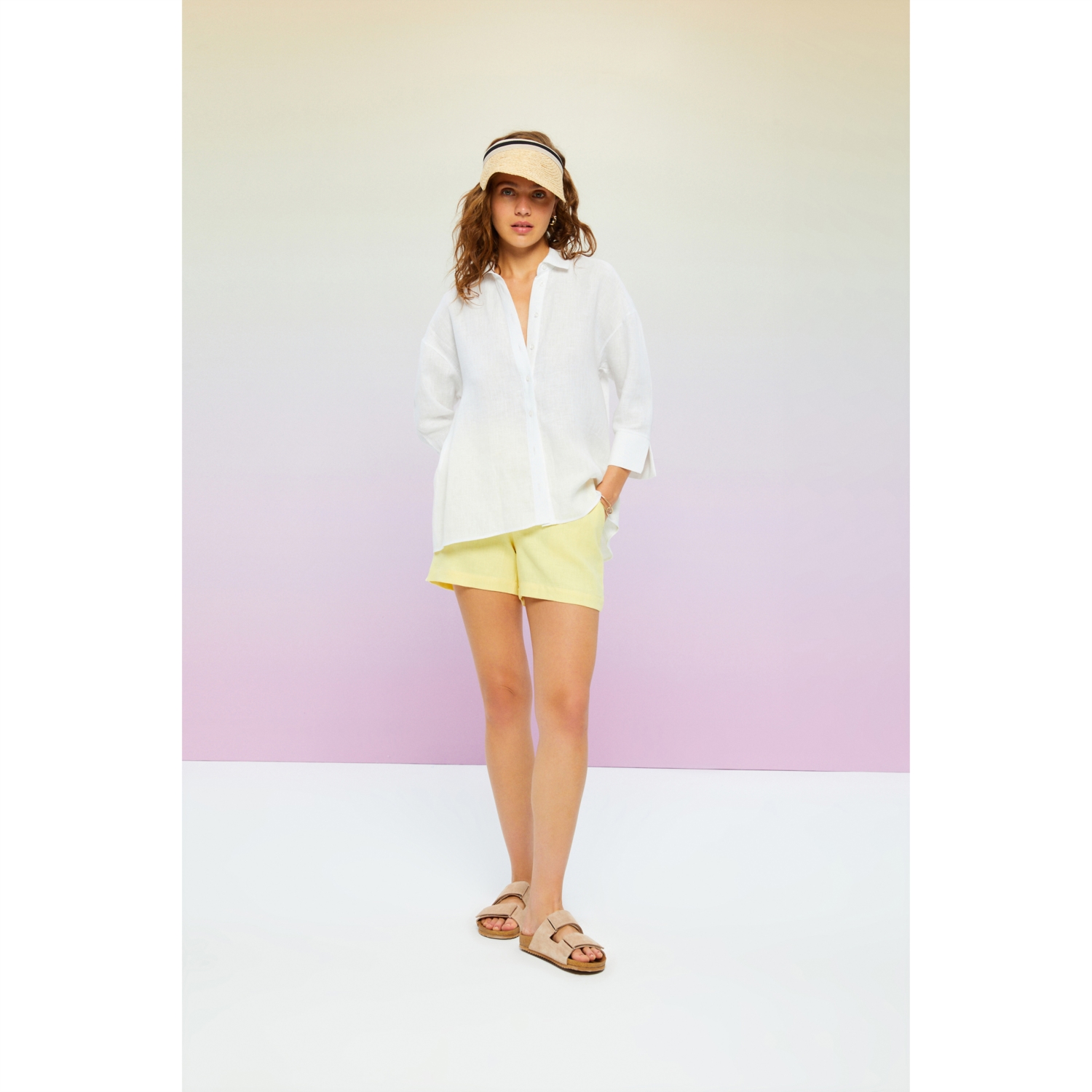 REGULAR FIT KETEN GÖMLEK