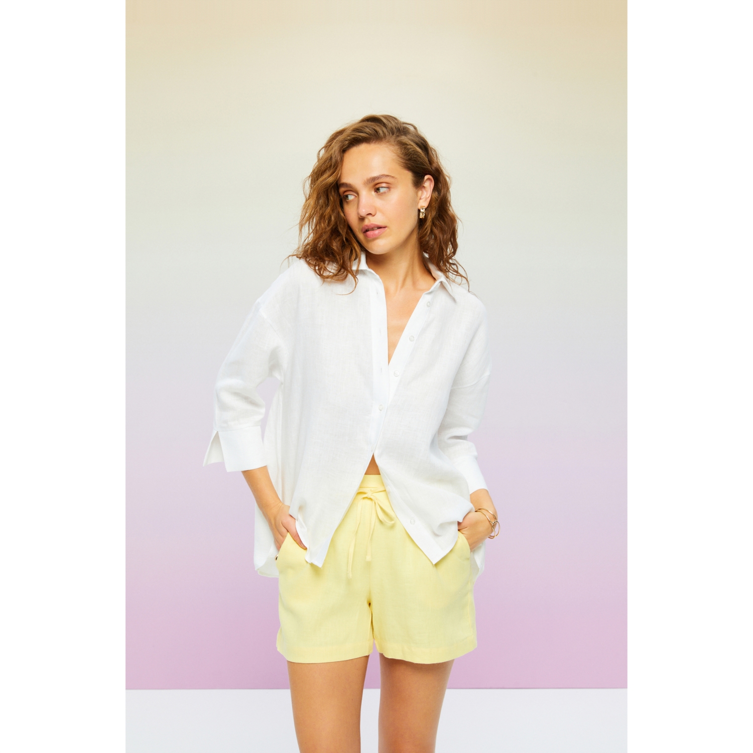 REGULAR FIT KETEN GÖMLEK