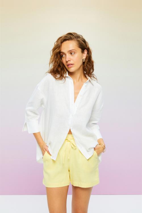  REGULAR FIT KETEN GÖMLEK