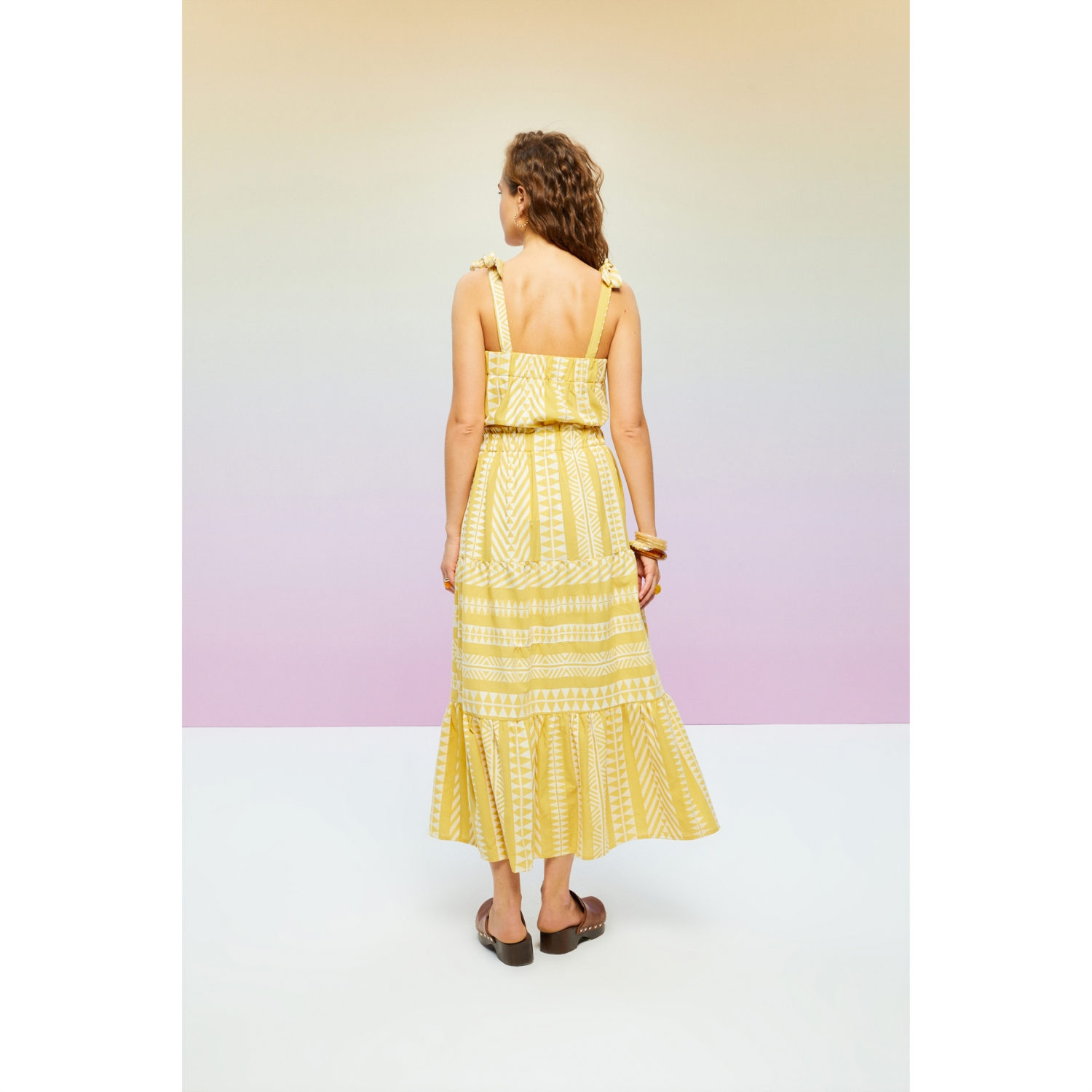 ETNİK DESENLİ UZUN KLOŞ ETEK