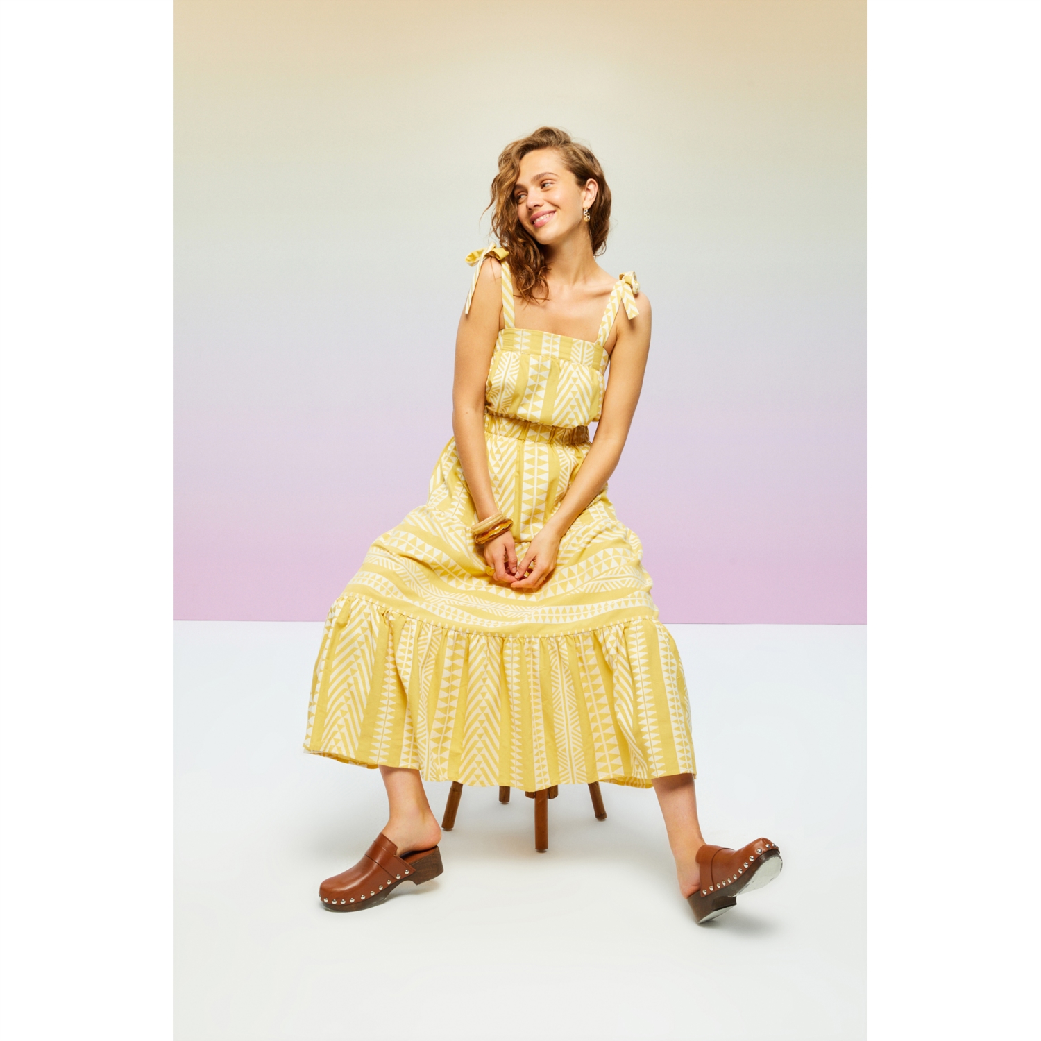 ETNİK DESENLİ UZUN KLOŞ ETEK