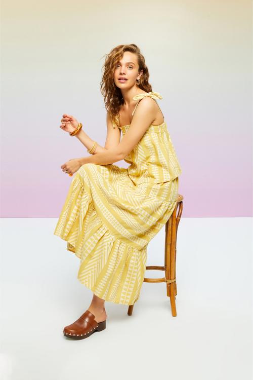  ETNİK DESENLİ UZUN KLOŞ ETEK