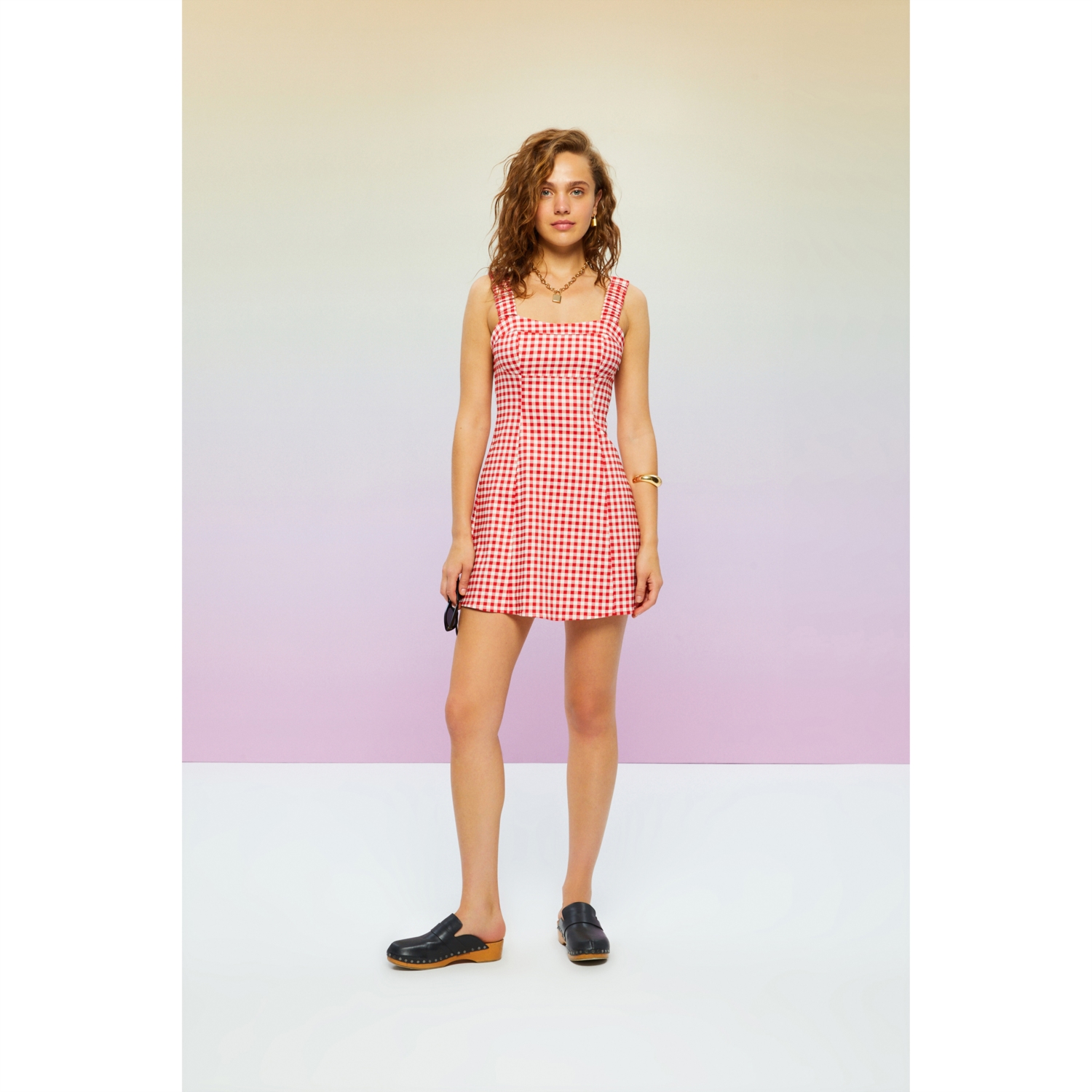 PÖTİKARELİ ASKILI MİNİ ELBİSE