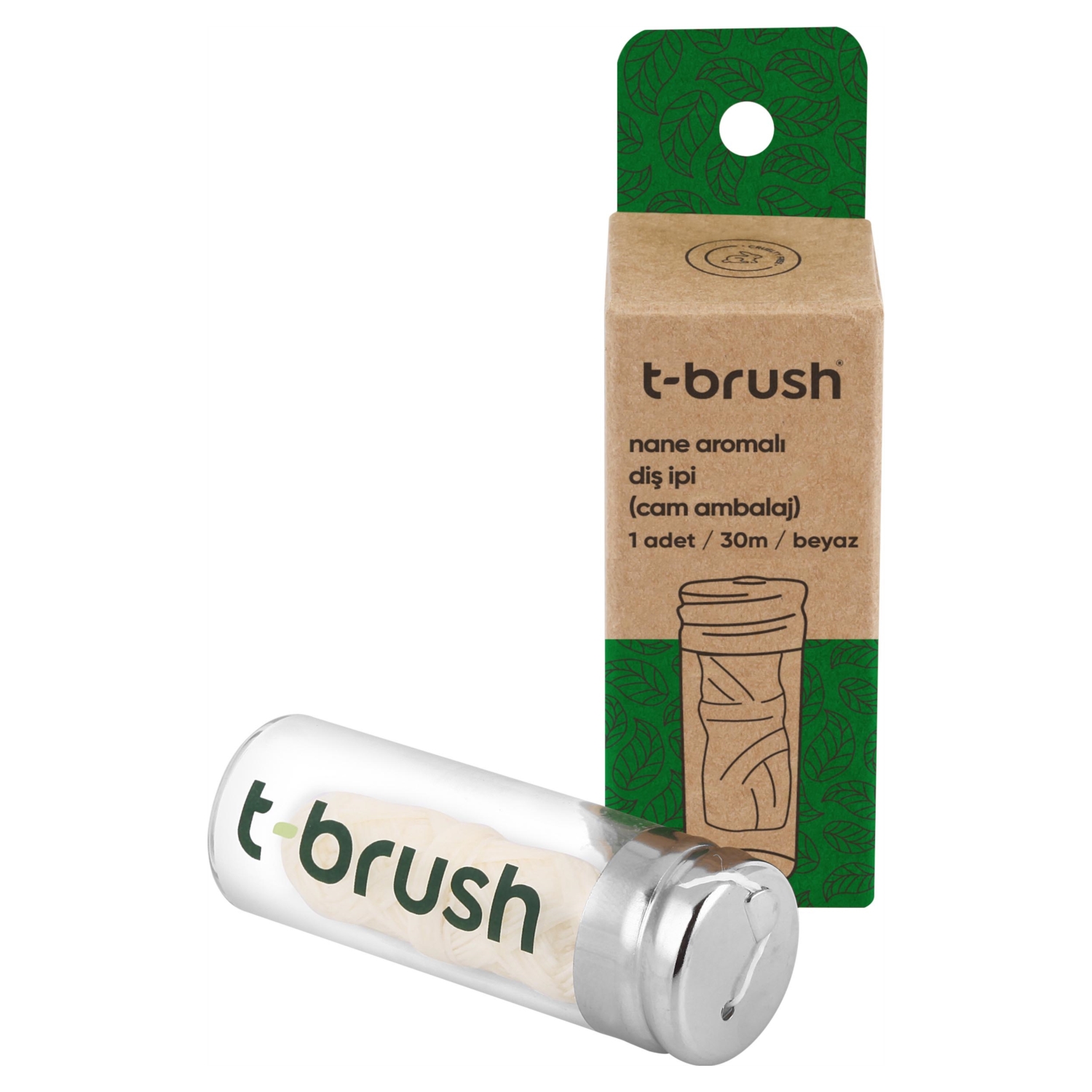 T-BRUSH NANE AROMALI DİŞ İPİ CAM AMBALAJ