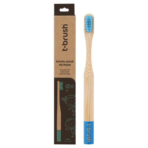  T-BRUSH ÇOCUK BAMBU DİŞ FIRÇASI MAVİ