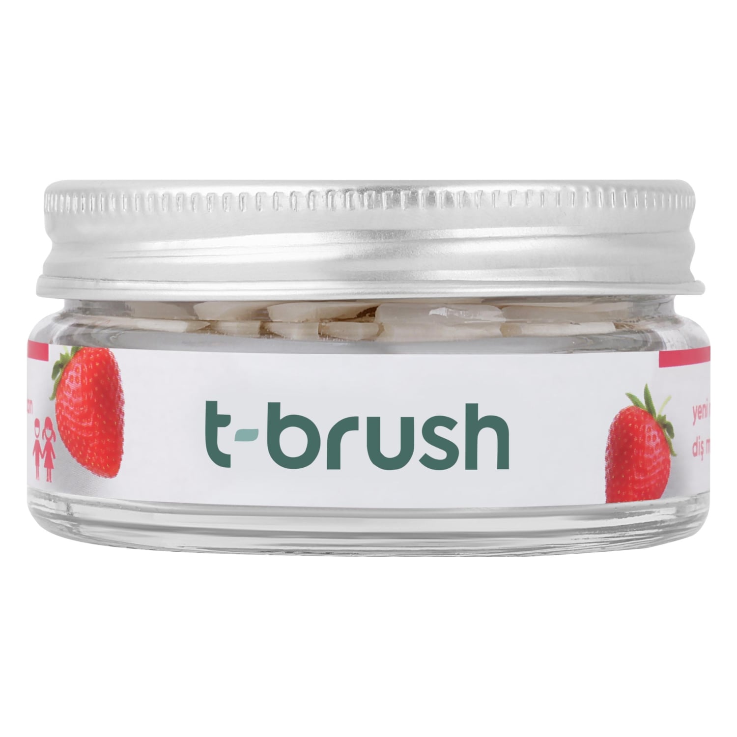 T-BRUSH ÇİLEK AROMALI FLÖRÜRLÜ DİŞ MACUNU TABLETİ